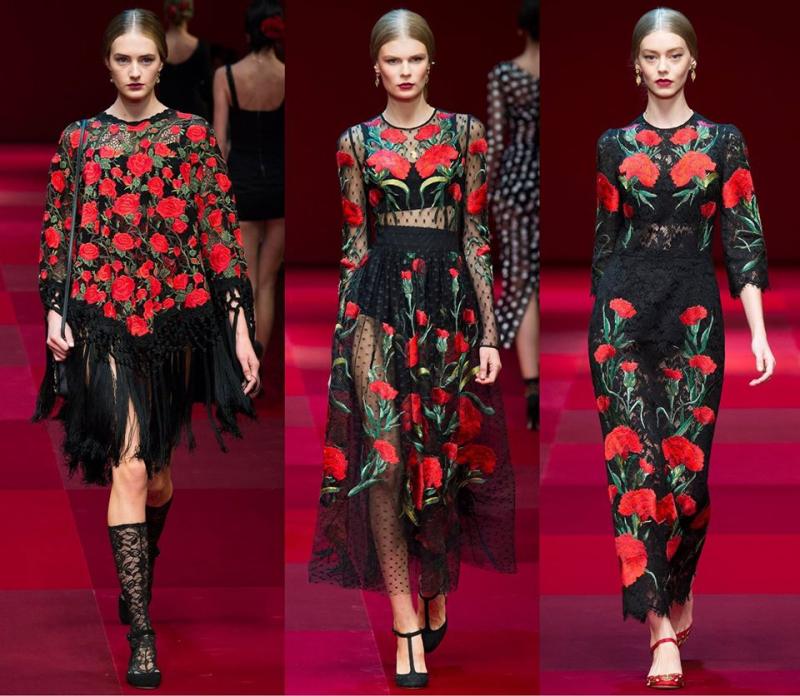robes-imprimé-oeillets-tendance-printemps-été-2015-Dolce-Gabbana