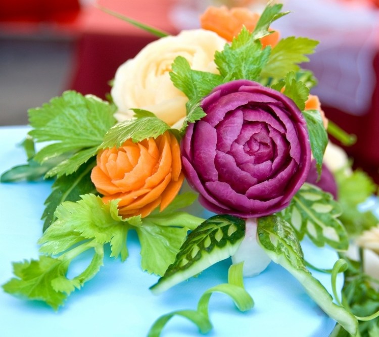 sculpture-fruit-legume-bouquet-fleurs-carottes-betterave