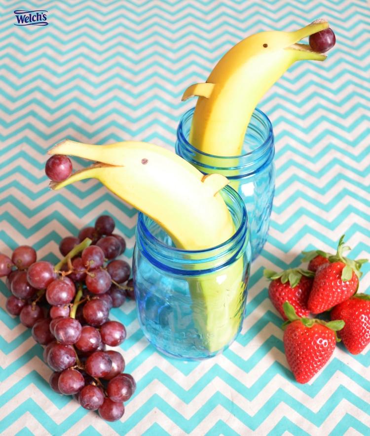 sculpture-fruit-legume-dauphins-banane-raisin sculpture sur fruit