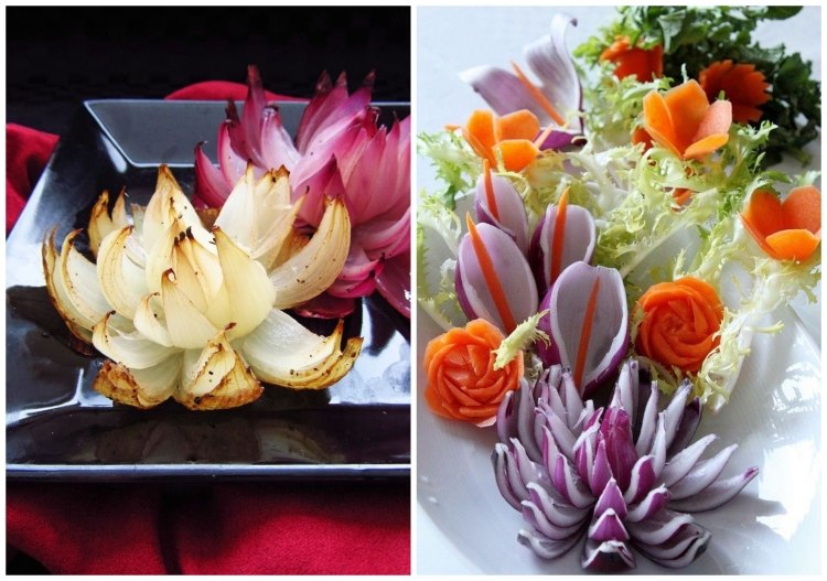 sculpture-fruit-legume-fleurs-lotus-oignon-blanc-rouge