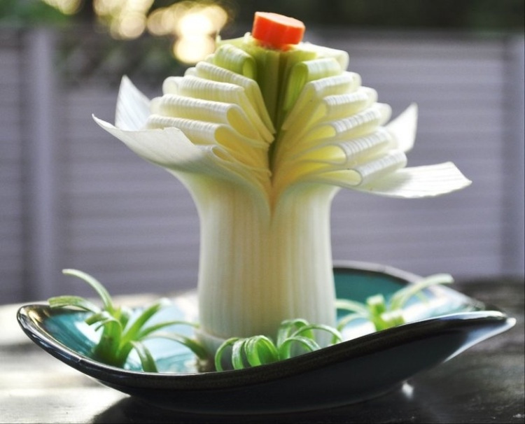 sculpture-fruit-legume-poireau-idée-décorative
