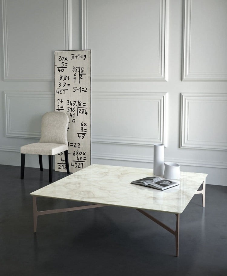table basse design marbre blanc métal-mat-Roberto-Lazzeroni