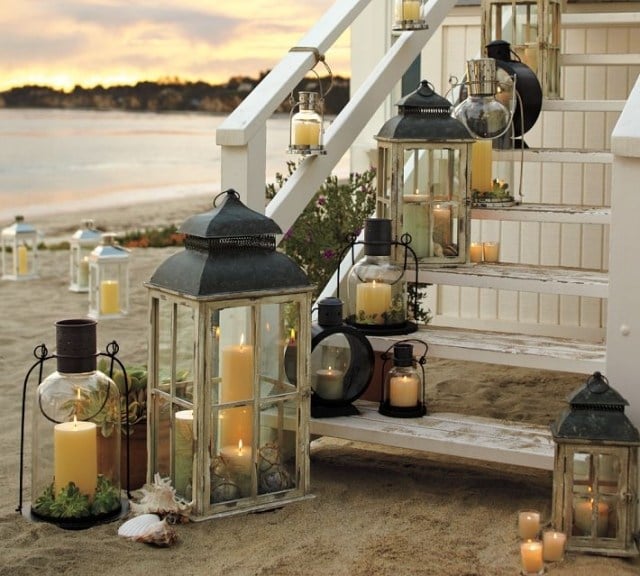 cabanon-plage-décoration-marches-lanternes-extérieures