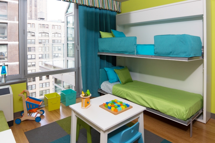 chambre-enfants-lits-superposés-couleurs-inspirantes