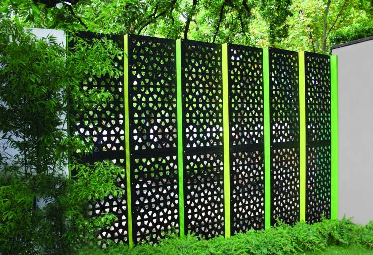 clôture-brise-vue-panneau-occultant-métallique-bambou