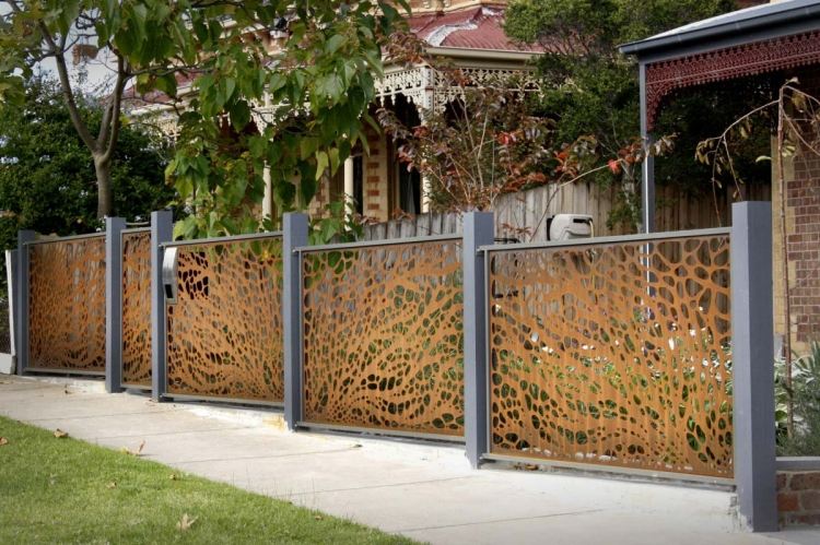 clôture-jardin-panneaux-occultants-acier-corten