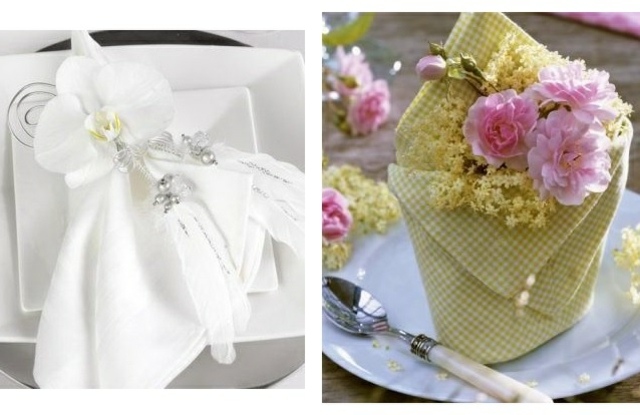 compositions-décoratives-pliage-serviettes-simple-fleurs