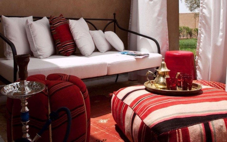 Coussin de sol extérieur – idées pour le jardin et la terrasse Salon de jardin marocain en fer forgé