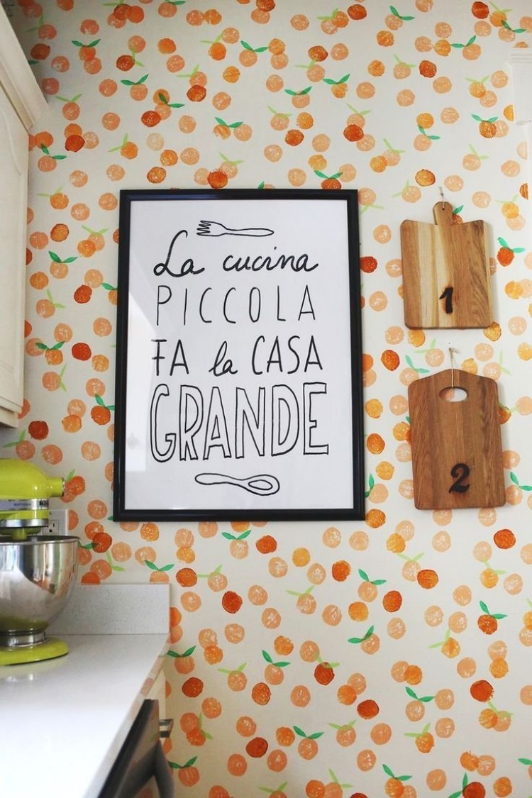 decoration-cuisine-tableau-motif-abricot-papier