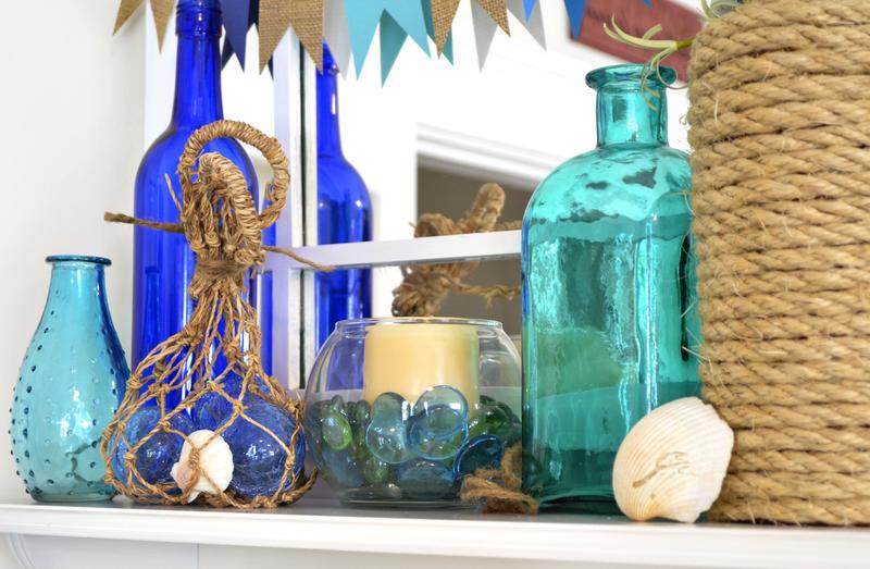 decoration-marine-coquillage-bobine-bouteilles-bougies