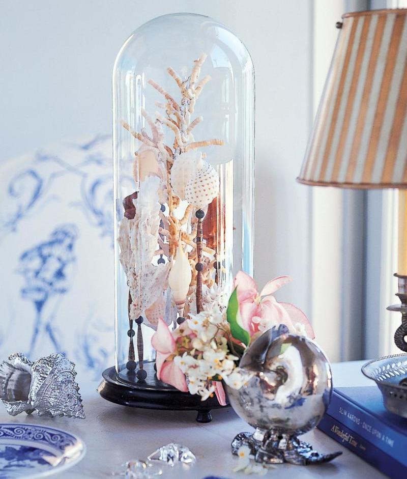 decoration-marine-coquillage-fleurs-lampe-poser