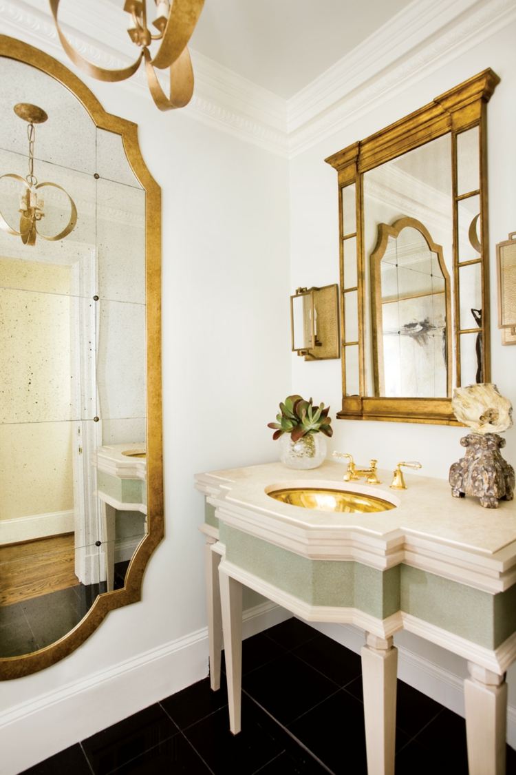 décoration-wc--style-vintage-miroir-rectangulaire-vasque-suspension
