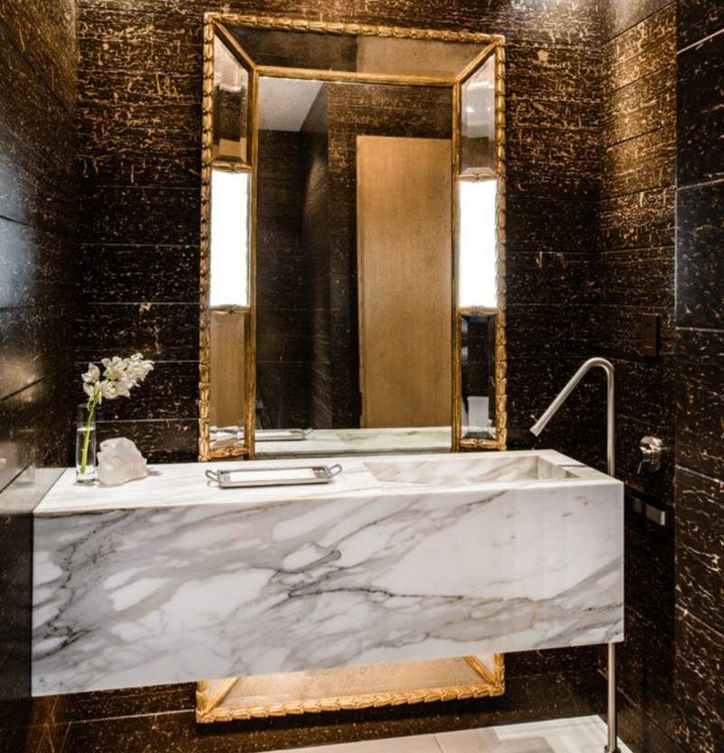 décoration wc vasque-marbre-miroir-recrtangulaire-jacinthe