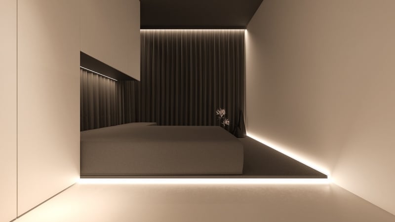 eclairage-led-indirect-hambre-coucher-minimaliste-rideaux-plateforme