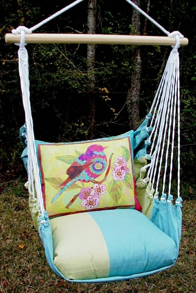 hamac-chaise-coussins-motif-oiseau hamac chaise