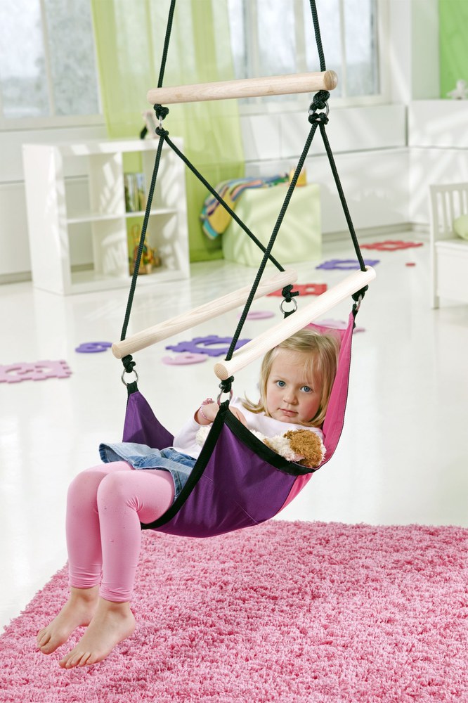hamac-chaise-enfant-fille-rose-lilas-chambre-fille hamac chaise