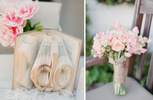 idees-decoration-mariage-bouquet-roses-renoncules-livre-pages-pliées-100