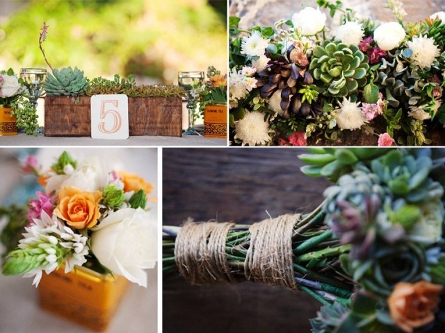 idees-decoration-mariage-bouquets-fleurs-succulentes-roses