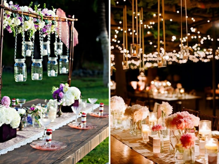 idees-decoration-mariage-lanternes-bocaux-suspendues-fleurs-chemin-table