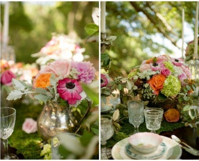 idees-decoration-mariage-rustique-arrangement-fleurs-chemin-table-gazon