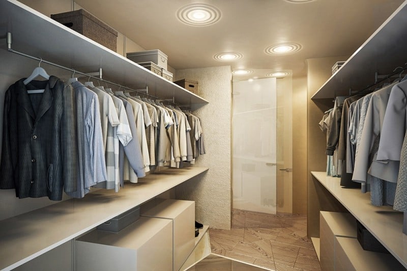 interieur-design-moderne-armoire-dressing-espace-rangement-spots-led-porte-verre