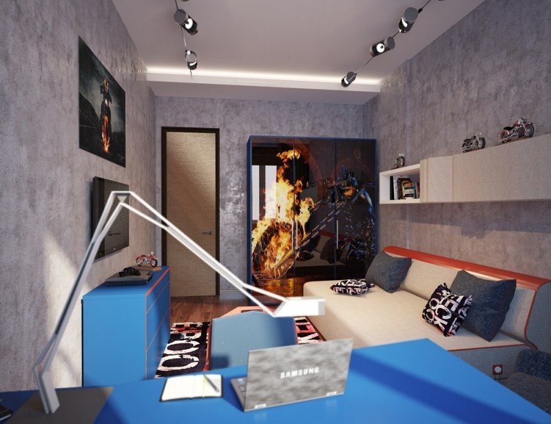 Intérieur design – salon, chambre à coucher et salle de bains De bains Chambre salle décor
