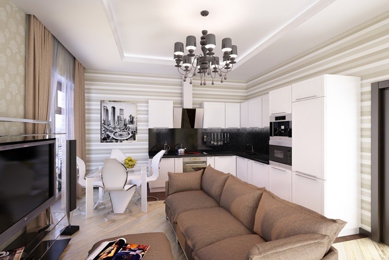 Intérieur design – salon, chambre à coucher et salle de bains Armoires désign Peinte de cuisine