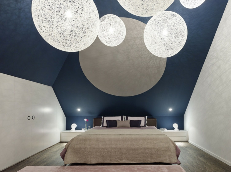 luminaire-moderne-chambre-coucher-suspensions-boules-fils luminaire moderne