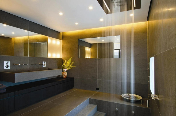 luminaire-moderne-penthouse-architeam-salle-bains-spots-led-éclairage-indirect-douche luminaire moderne