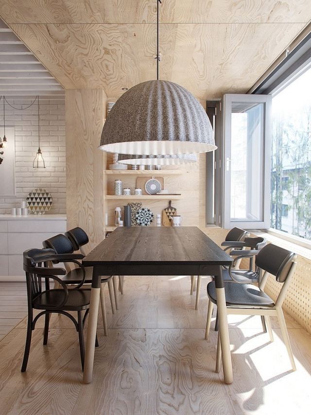 luminaire-moderne-suspensions-gris-blanc-salle-manger-table-chaises-bois