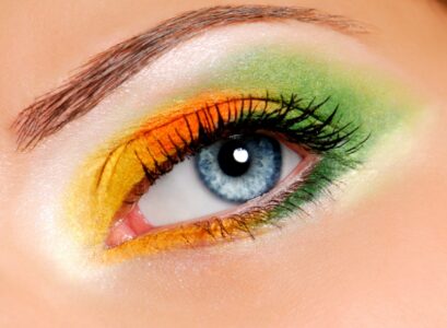 maquillage-yeux-idee-ete-ombres-orange-vert-jaune-mascara