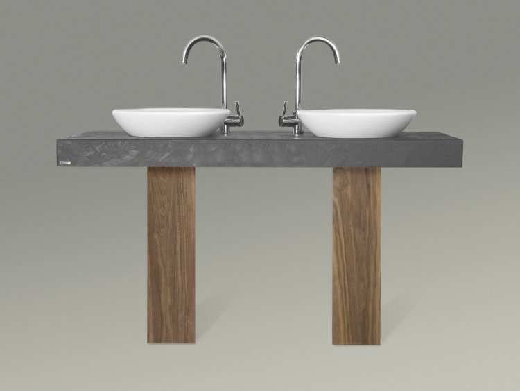 Meuble double vasque de design moderne en 60 exemples Meuble sdb bois massif