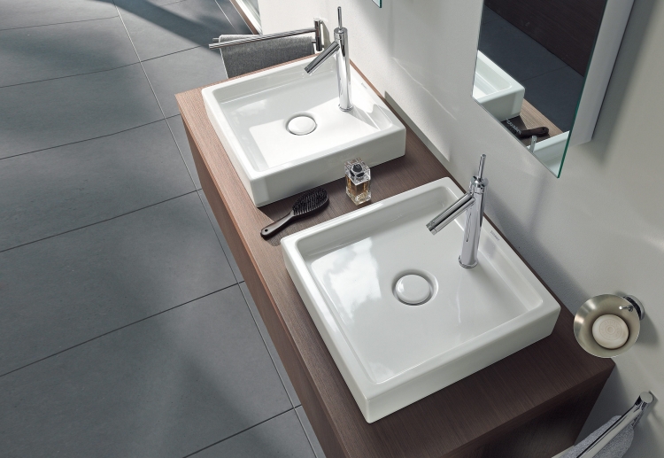 meuble double vasque vasques-carrées-salle-bains-Duravit