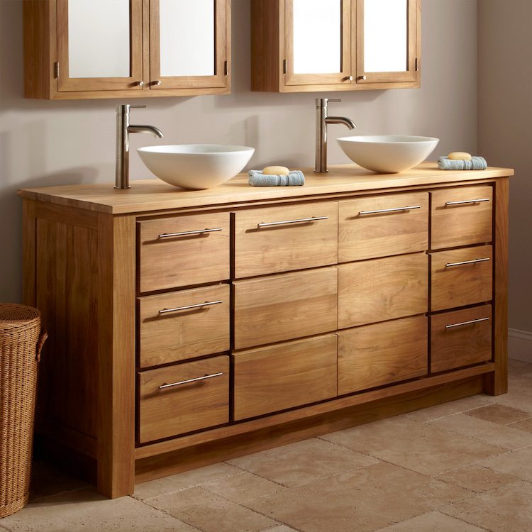 Meuble salle de bain bois en 55 idées fascinantes! Meuble colonne double salle de bain
