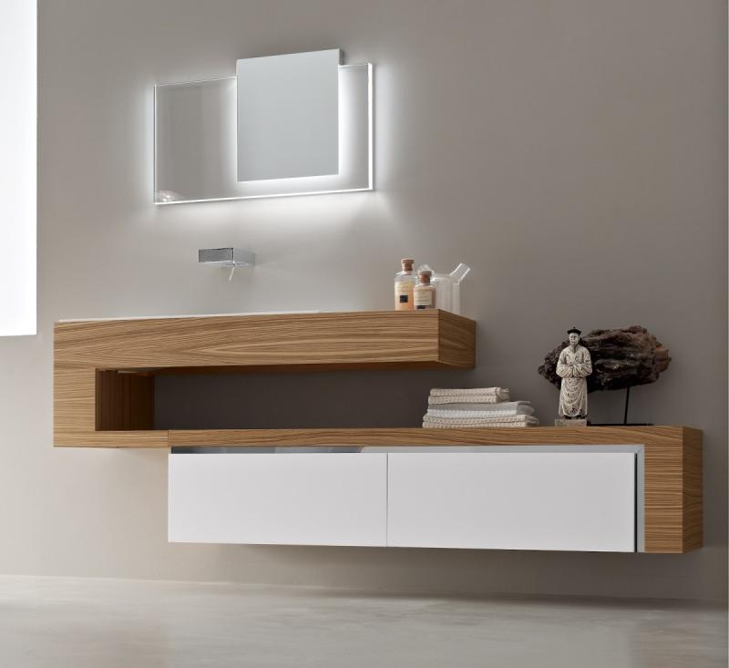 Meuble salle de bain en bois –armoires, sous vasque et baignoire