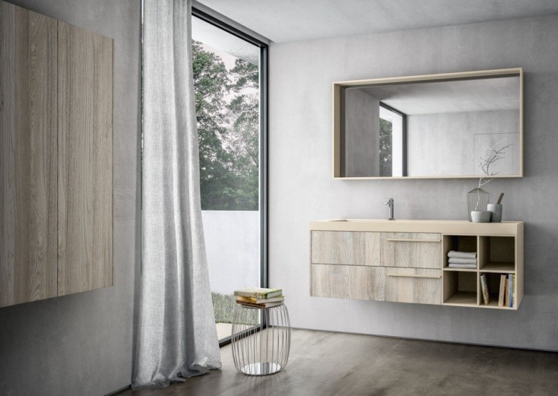 Meuble salle de bain en bois –armoires, sous vasque et baignoire Baignoires Beton désign