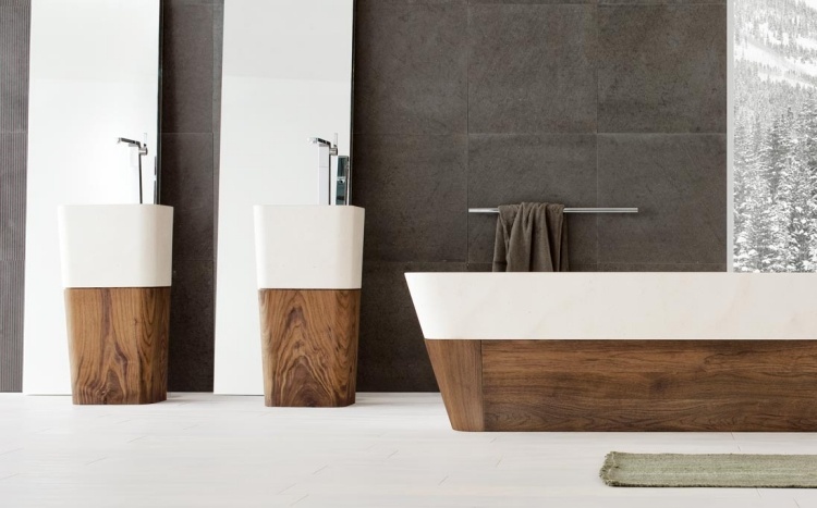 meuble salle de bain bois collection-Monolith-baignoire-ovale