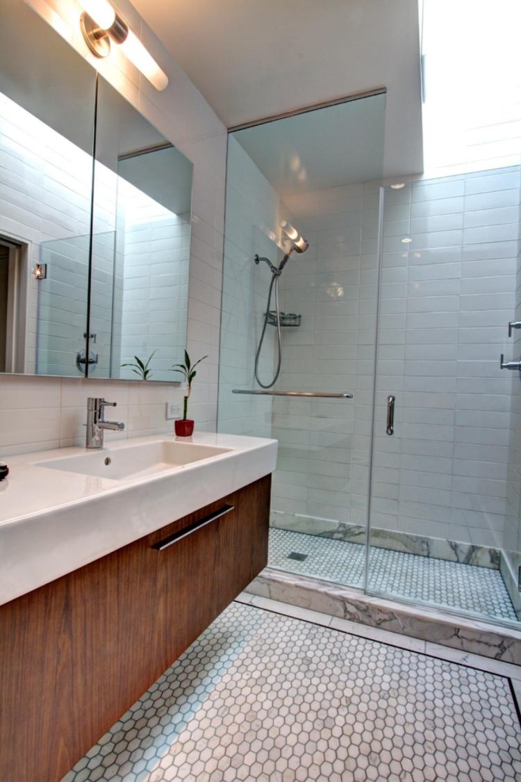 meuble salle de bain bois douche-italienne-sous-lavabo