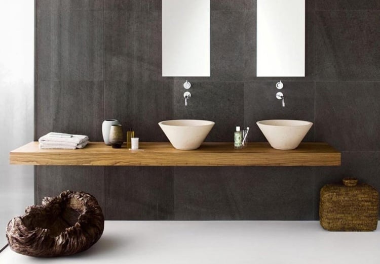 meuble-salle-de-bain-bois-plan-vasque-bois-robinet-miroirs-rectangulaire