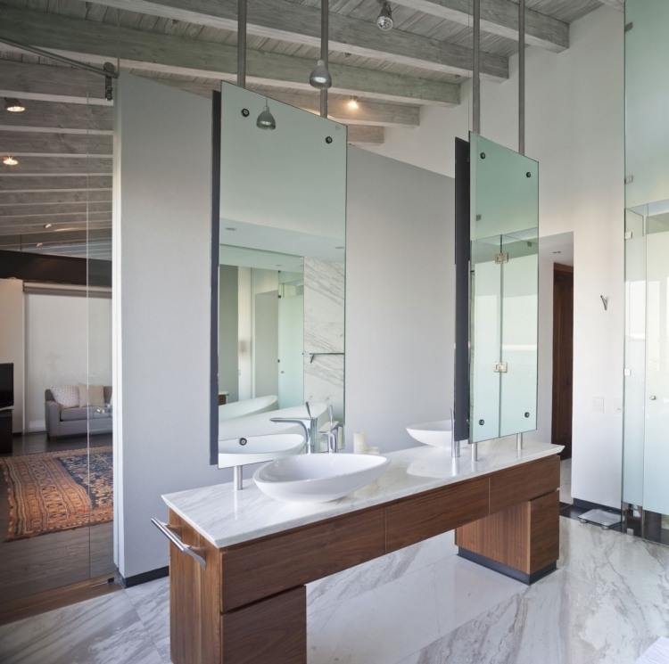 meuble-salle-de-bain-bois-vasque-porcelaine-miroir-rectangulaire
