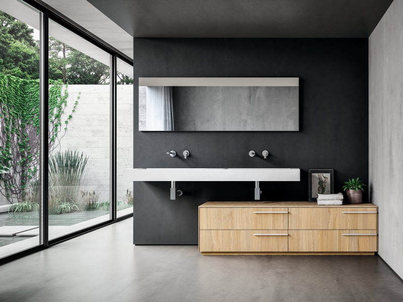 meuble salle de bain en bois -armoire-basse-bois-massif-SENSE 01 - IdeaGroup