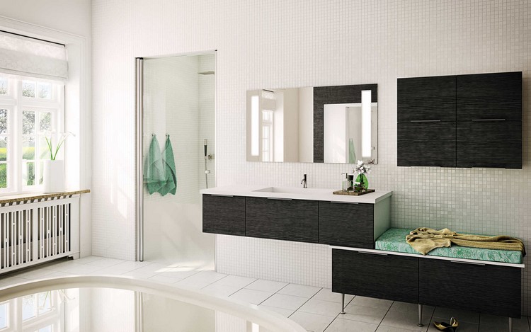 meuble salle de bains –bois-brun-fonce-module-mural-bois