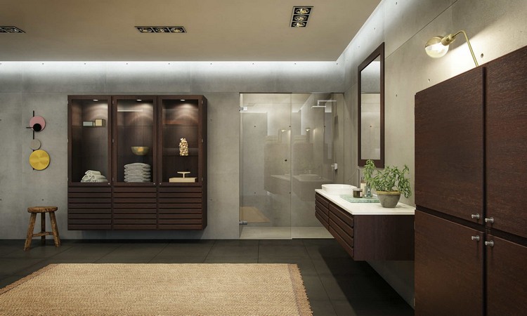 meuble salle de bains –bois-chene-colonnes-armoire-bois