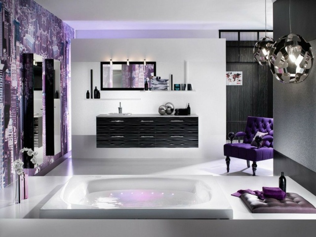 meubles-suspendu-salle-bains-blanc-noir-lilas-esprit-néo-baroque
