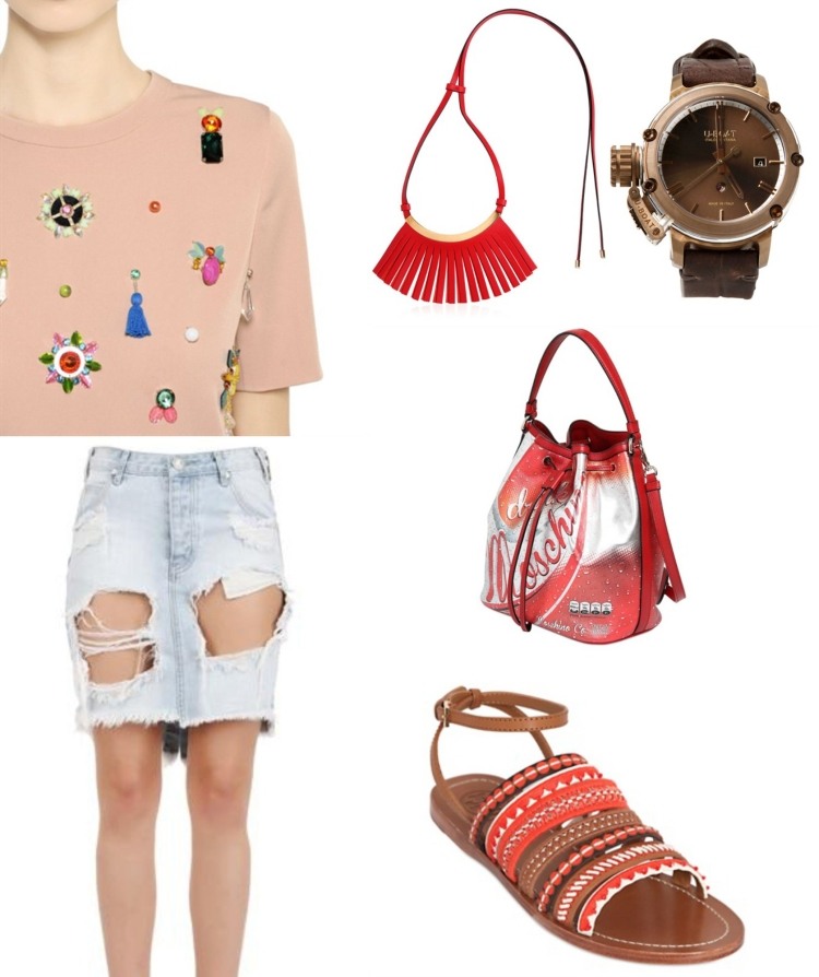 mode-été-2015-blouse-pêche-ornements-sandales-motifs-ethno-montre
