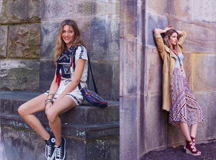 mode-été-2015-femme-style-hippie-robe-chaussures-sneakers
