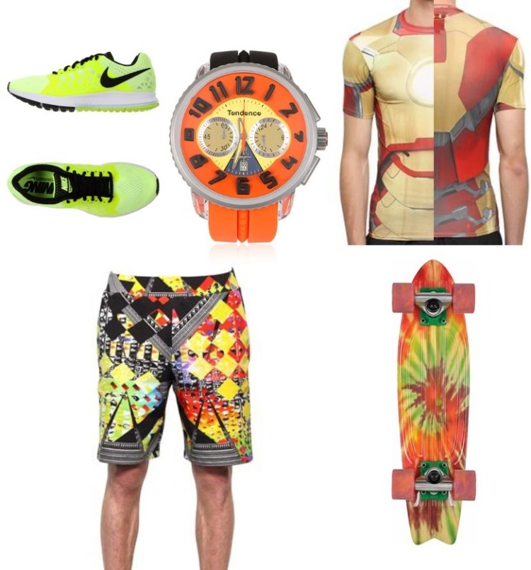 mode-été-2015-homme-shorts-skateboard-sneakers-montre-orange