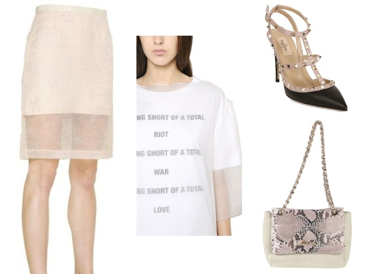 mode-été-2015-jupe-blouse-blanche-sac-serpent-chaussures-élégantes