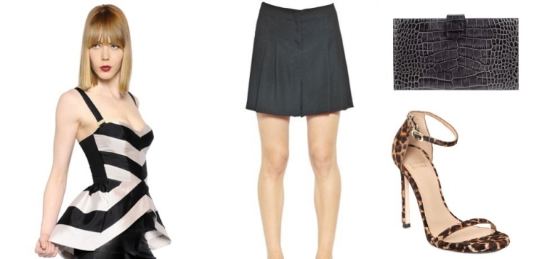 mode-été-2015-jupe-courte-pochette-robe-noir-blanc mode été 2015