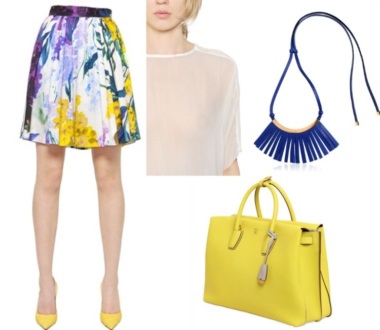 mode-été-2015-jupe-midi-sac-main-jaune-collier-chemise-transparente